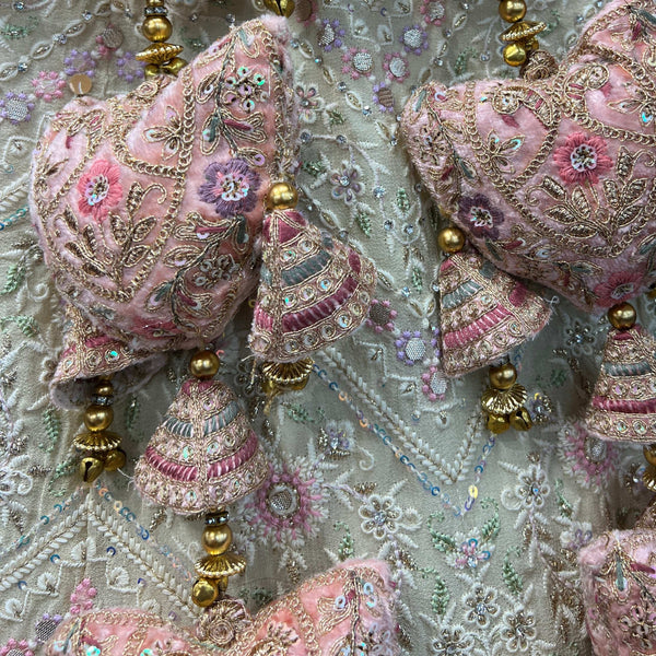 Damsel - Georgette Resham Embroidery With Velvet Patchwork Designer lehenga