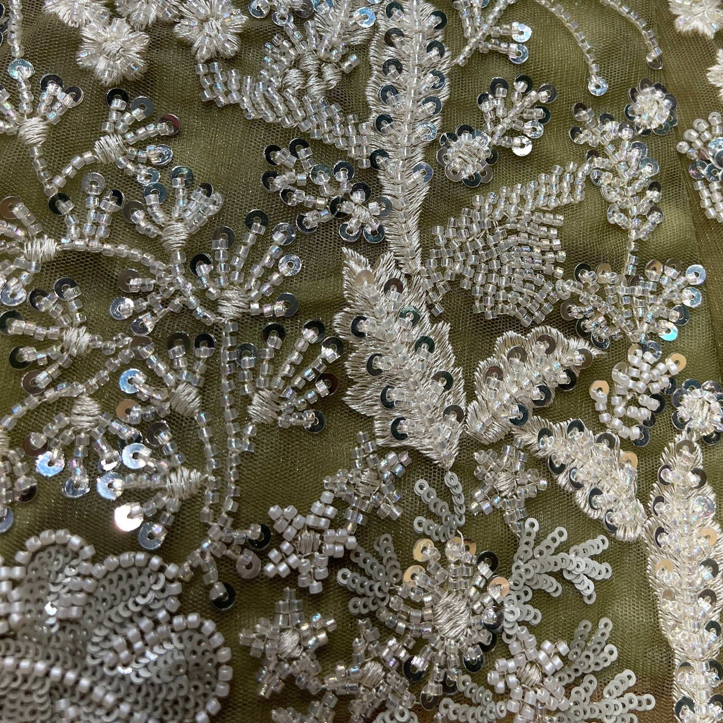 Jazzagals - Delicate Pearl Cutdana Handwork Couture Lehenga Sage Green