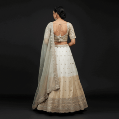 Damsel - Pure Viscose Silk Minimal Pattern Designer Lehenga