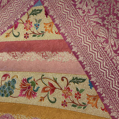 Multicolour position print saree in pure viscose, close-up of the print