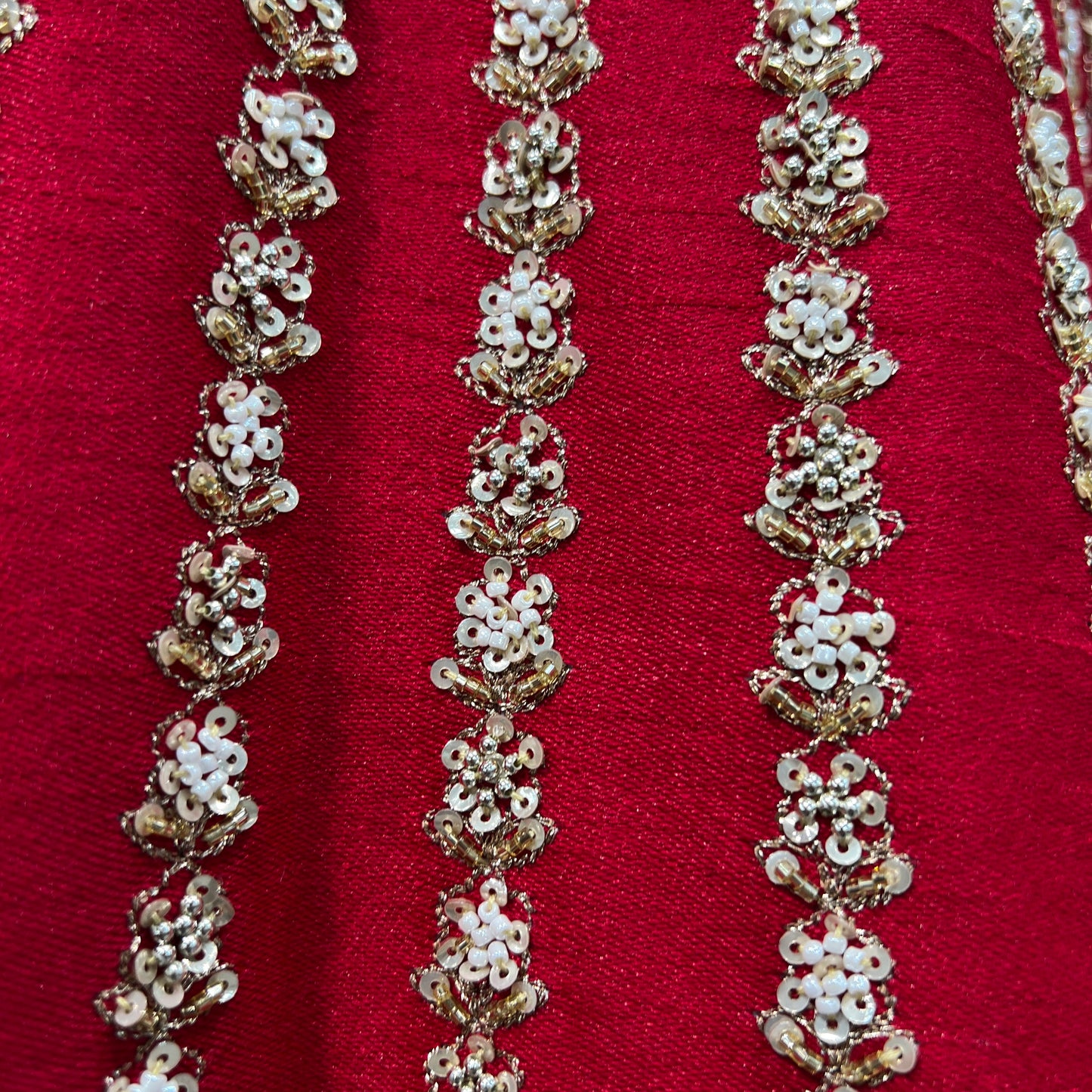 Dulhan in Handwork Lehenga : Raw Silk Royal Red Bridal Lehenga