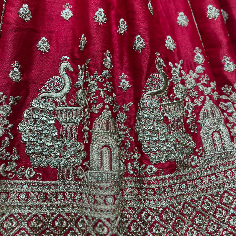 The 40-Kali Royal Red Bridal Lehenga With 12-Meter Flair