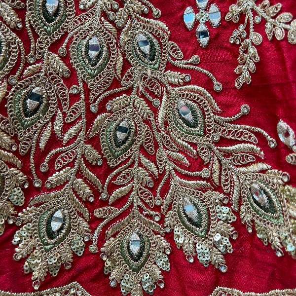 JMS Studio Royal Red Bridal Lehenga With Double Dupatta