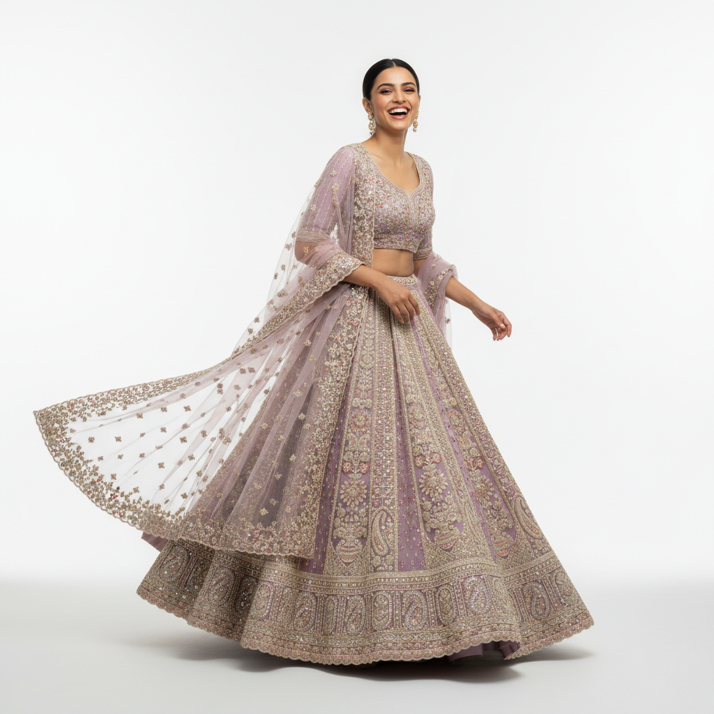 Cherry Blossom  -  The Modern Partywear Engagement Sangeet Lehenga