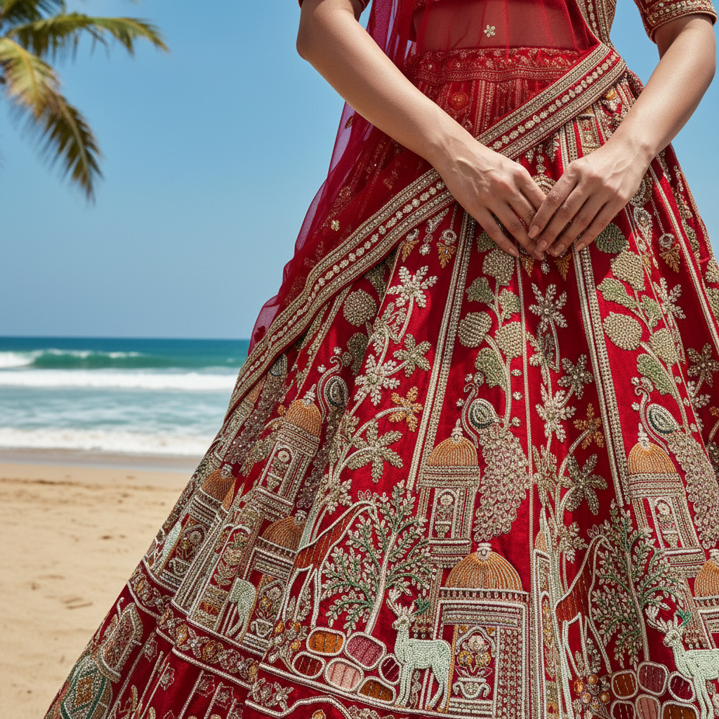 Amrapali - Doli Baraat Handwork Raw Silk Royal Red Bridal Lehenga