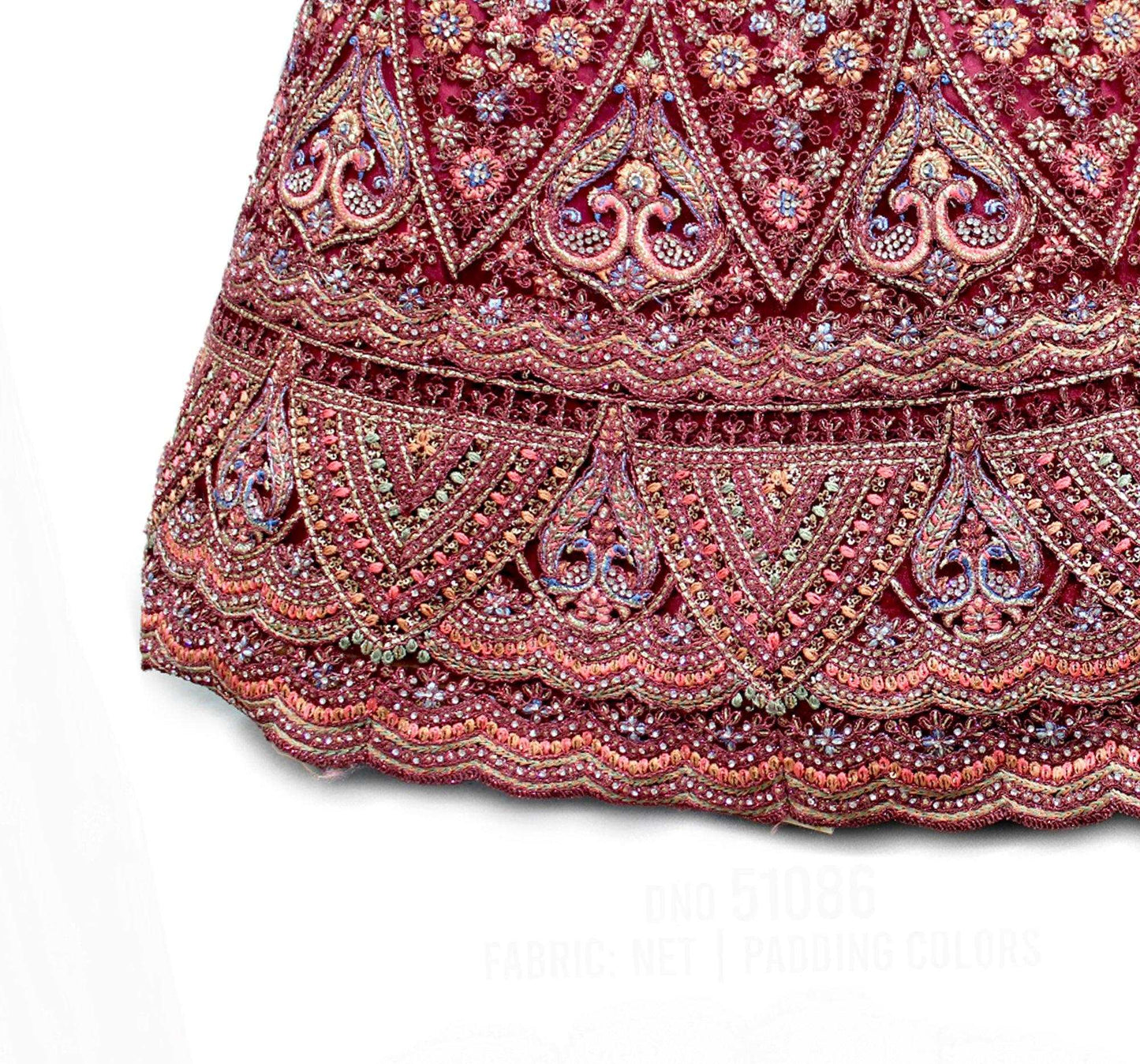 Padmini - The Ombre Party Wear Net Lehenga Designs - Maroon JMS Studio {{ Royal Red Bridal Lehenga}}